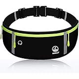 Slim Running Belt Fanny Packs for Women & Men, Waist Pack Runners Bag Money Belt Phone Holder for Running Sports Hiking Traveling - Black