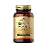 Solgar Biotin 10,000 mcg, 120 Vegetable Capsules - Energy, Metabolism, Promotes Healthy Skin, Nails & Hair - Super High Potency - Non-GMO, Vegan, Gluten, Dairy Free, Kosher - 120 Servings