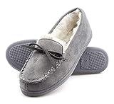 ArcticShield Warm Indoor/Outdoor Plush Fur Womens Moccasin Slippers Microsuede (Grey, 10)