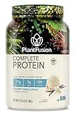 PlantFusion Complete Vegan Protein Powder - Plant Based Protein Powder With BCAAs, Digestive Enzymes and Pea Protein - Keto, Gluten Free, Soy Free, Non-Dairy, No Sugar, Non-GMO - Vanilla Bean 2 lb