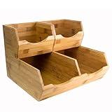 HOMESTEAD Bamboo Pantry Storage Bins - Stackable Baskets , Potato and Onion Storage, Wood Storage Bins for Pantry Baskets Organization and Storage, Set 3 Pieces