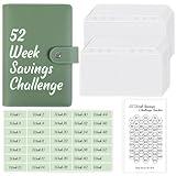 SKYDUE 52 Week Money Saving Challenge Binder, A6 Money Saving Binder with Savings Challenges Book and Cash Envelopes, Save $1,378