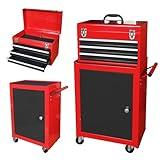 BIG RED 4 Drawer Storage Chest with Cabinet, Large, RED&Black