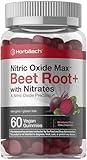 Horbäach Nitric Oxide Beet Root Gummies | 60 Count | with Nitrates | Strawberry Flavor | Vegan, Non-GMO, Gluten Free Supplement