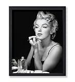 Poster Master Marilyn Poster - Marilyn Applying Make Up Print - Fashion Art - Iconic Woman Art - Black and White Art - Photography Art - Celebrity Art - Chic Girls Room Decor - 11x14 UNFRAMED Wall Art