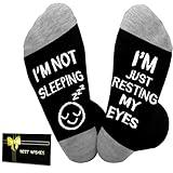 Dealswin Gifts for Dad Funny Socks: Birthday Gifts for Men Husband Garandpa, Father's Day Gifts Valentine's Day idea, I'm Not Sleeping I'm Just Resting My Eyes Socks