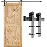 SMARTSTANDARD 6.6FT Barn Door Hardware kit, Barn Door Track, Sliding Door Hardware kit, Smoothly and Quietly -Heavy Duty Sturdy -Easy to Install, Fit 36"-40" Wide Panel (I Shape Hanger)