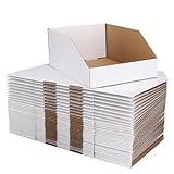 ZBEIVAN Cardboard Storage Bins Boxes 35 Packs 12x8x4.5 Inches, Easy Assembly Pantry Organizer Bins for Shelf, White