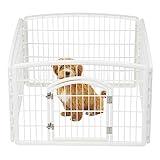 IRIS USA Puppy Playpen Dog Playpen Fence Enclosure with Dog Gate Door - Indoor Pet Playpen - 4 or 8 Panel