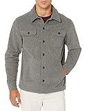 Amazon Essentials Men's Long-Sleeve Polar Fleece Shirt Jacket, Charcoal Heather, X-Small