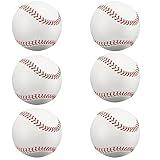 OMYOPY 6 Pack Blank Hard Baseballs Solid Cork Core, 9 Inch Baseball Balls Unmarked Autographs Baseball for League Play, Pitching, Hitting, Batting, Fielding, Autograph, Gifts