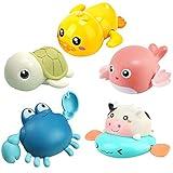 Bath Toy,Cute Animal Clockwork Bathtub Swimming Pool Toy,Baby Bath Toys for Toddlers 1-3, Boys & Girls Water Bath Toy Set,5 Pack