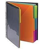 Smead Project Organizer, 24 Pockets, Grey with Assorted Bright Tabs, Tear Resistant Poly, 1/3-Cut Tabs, Letter Size (89206)