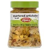 Quartered Artichokes In Oil "Roman Style", Premium Quality, Chef Selection, 9.9 oz (280 g), Antipasto, Seasoned, Carciofi, Product of Italy. Fratelli D'Amico.