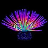 Uniclife Aquarium Imitative Rainbow Sea Urchin Ball Artificial Silicone Ornament with Glowing Effect for Fish Tank Landscape Decoration