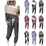 Rkwins My Recent Orders Placed by Me On Amazon Today Fall 2 Piece Outfits for Women Casual Sweatsuit Long Sleeve and Pants Lounge Set Jogger Pants Set Athletic Tracksuit