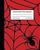 Spider Composition Notebook Wide Ruled with label 110 pages 7.5x9.25. Video Game Gamer gifts for Students, Homeschool. Comic book Gifts for Boys, ... Journal. Black Widow Spider Spiderweb Comic