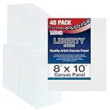 US Art Supply 8 X 10 inch Professional Artist Quality Acid Free Canvas Panel Boards for Painting Value Pack of 48 (1 Full Case of 48 Single Canvas Board Panels)