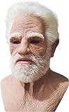 Generic Realistic Old Man Mask Halloween Mask for Adults, Scary Latex Old Man Grandpa Mask Wrinkle Face Headgear for Halloween Party Cosplay Costume Masquerade, general