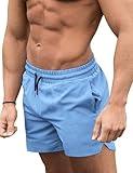 COOFANDY Men's Swim Trunks Quick Dry Board Shorts Swimsuit Swimwear Bathing Suit Sky Blue