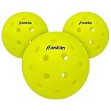 Franklin Sports Outdoor- X-40 Pickleball Balls - USA Pickleball (USAPA) Approved - 3 Pack Outside Pickleballs - Optic Yellow - US Open Ball