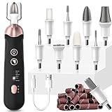 AOMEES Electric Nail File Set, Cordless Rechargeable Professional Manicure Pedicure Kit, 5 Speeds Hand Foot Care Tool for Nail Grind Trim Polish Set - with 100Pcs Nail Drill Bits Sanding Bands