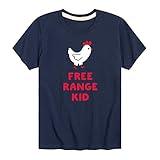 Instant Message - Free Range Kid Chicken - Toddler and Youth Short Sleeve Graphic T-Shirt - Size 4T Navy