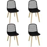 KM Legend Armless Modern Chairs with Wood Legs for Living, Bedroom, Kitchen,Dining,Lounge Waiting Room, Restaurants, Cafes, Set of 4…