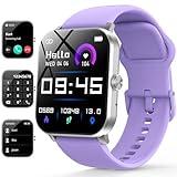 Smart Watch, 1.85" Smartwatch for Men Women (Answer/Make Call), IP68 Waterproof Fitness Tracker, 120+ Sport Modes, Heart Rate, Sleep Monitor, Pedometer, Spo2, Activity Tracker for Android iOS (Purple)