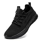 DLWKIPV Men's Shoes Running Road Walking Sneakers Sports Athletic Workout Gym Shoes Casual Comfortable Breathable Fashion Black US 10