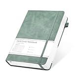 CAGIE Lined Journal Notebook for Women Men 320 Pages 100 Gsm Paper Thick Journaling Notebooks A5 Leather Journals for Writing Hardcover Journal Supplies for Work Note Taking Diary, 5.7x8.3 In, Green