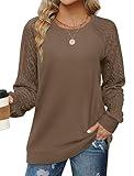 Saloogoe Sweatshirt for Women Long Sleeve Shirts Fall Sweaters Large