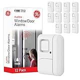 GE Personal Security Window and Door Alarm, 12 Pack, DIY Protection, Burglar Alert, Wireless Chime/Alarm, Easy Installation, Home Security, Ideal for Home, Garage, Apartment and More, White, 45989