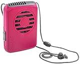 O2COOL Battery Powered Deluxe Necklace Fan for Personal Cooling with Adjustable Lanyard (Raspberry)