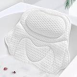 Bath Pillows for Tub. Soft Luxury Bathtub Pillow with Laundry Bag. Thick Cushion Bath Tub Pillows for Headrest Neck and Back Support. Bath Accessories for Women Relaxing Spa Gifts. White Bath Pillow