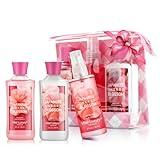 Bath and Body Gift Set for Women & Girls, Japanese Cherry Blossom Spa Set With Natural Extracts, Body Care Travel Set, Personal Self Care Kit, 3PCS Set for - Shower Gel, Body Lotion, Body Mist