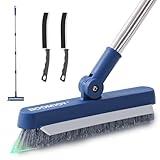 BOOMJOY Grout Brush with Long Handle, Grout Cleaner for Tile Floors, Hard Bristle Crevice Cleaning Brush, Floor Scrubber for Tile Grout Line, Shower, Kitchen, Bathroom