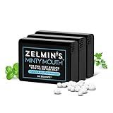 Zelmin's Minty Mouth Breath Freshener - (3 Pack) Long Lasting Bad Breath Treatment for Adults, Instant Freshness Helps with Dry Mouth, Natural Breath Mints for Travel, Alcohol-Free, Keto, Gluten-Free