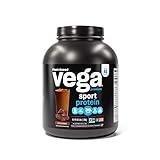 Vega Sport Premium Vegan Protein Powder Chocolate(45 Servings) 30g Plant Based Protein,5g BCAAs,Dairy Free,Gluten Free,Non GMO,Pea Protein for Women and Men,4lbs 5.9Oz(Packaging May Vary)