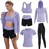 Inmarces Workout Sets for Women 5 PCS Yoga Outfits Activewear Tracksuit Sets