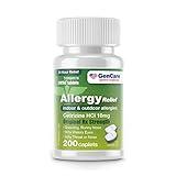 GenCare - Cetirizine HCL 10 mg (200 Caplets) - 24 Hour Allergy Relief Pills - Non Drowsy Generic OTC Allergy Medication - Antihistamine Medicine for Sneezing, Runny Nose & Itchy Eyes - Generic Zyrtec