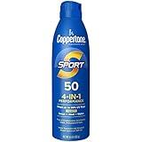 Coppertone Sport Sunscreen Spray SPF 50, Water Resistant Spray Sunscreen, Broad Spectrum SPF 50 Sunscreen, 5.5 Oz Bottle