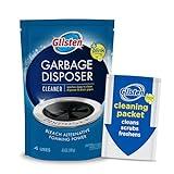 Glisten Garbage Disposer Cleaner and Freshener, Sink Disposal Odor Eliminator with Foaming Action, Lemon Scent, 4 Packets