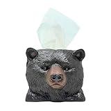 BestGiftEver Black Bear Head-Inspired Square Tissue Box Cover - Wildlife Nature-Inspired Tissue Holder for Cabin Home Decor - Ideal Gift for Outdoor Nature Lovers and Hunting Enthusiasts