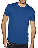 Next Level Apparel Men's Premium Fitted Sueded Crewneck T-Shirt, Cool Blue, Medium