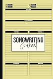 Songwriting Journal: Songwriter’s Notebook to Write in your Lyrics