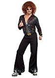 Dreamgirl Mens 70s Disco Shirt Costume, Adult Fashion Disco Dude Halloween Costume - X-Large