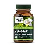 Gaia Herbs Agile Mind - Brain & Cognitive Support Herbal Supplements - with Organic Turmeric Root, Bacopa, Black Pepper, and Ginkgo Biloba - 60 Vegan Liquid Phyto-Capsules (30-Day Supply)