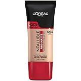 L'Oreal Paris Cosmetics Makeup Infallible Pro-Matte Liquid Longwear Foundation, Shell, 1 fl oz.