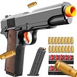 Soft Bullet Foam Shell ejecting Blasters Pellet Ball Pistol Realistic Toy Dart Hand Gun Cool Stuff That Look Real Fake Model Stress Shot for Age Year Old Boy Teen Teenager Gift Idea